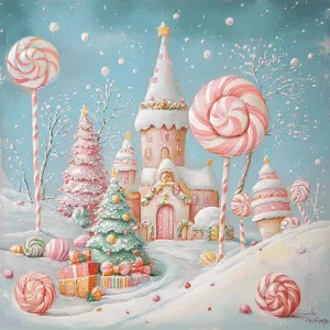 10" x 10" Candyland Christmas Village Sign TTE-058