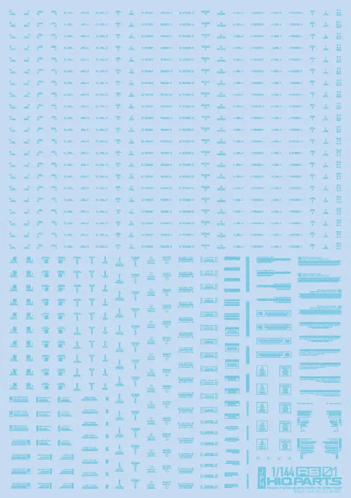 1/144 RB01 Caution Decal Pastel Blue(1pc)