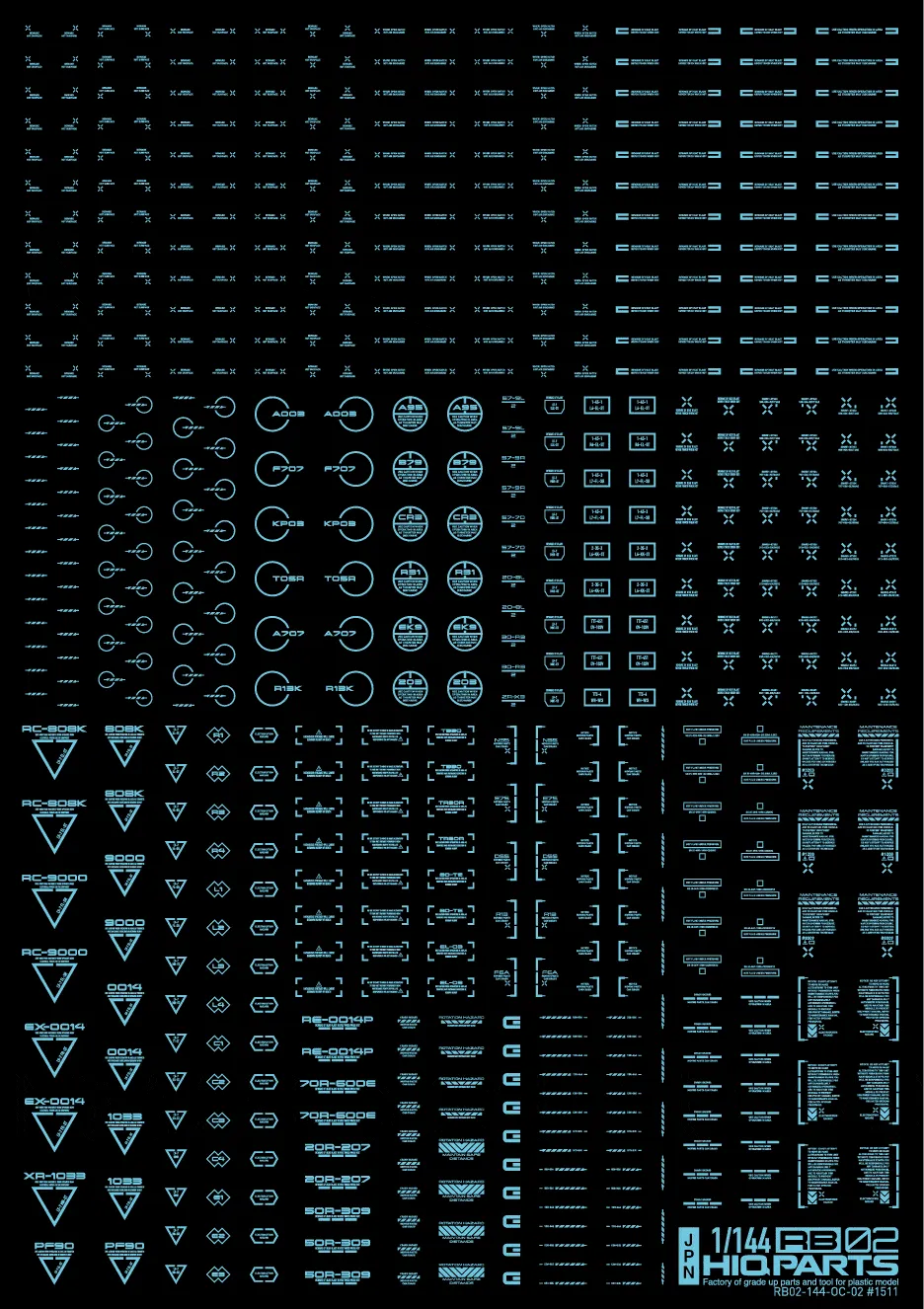 1/144 RB02 Caution Decal Pastel Blue(1pc)