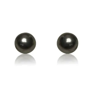 14kt White Gold Black Pearl studs