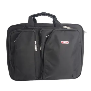 15" Laptop Bag & Adjustable Backpack with Multiple Pockets, Black