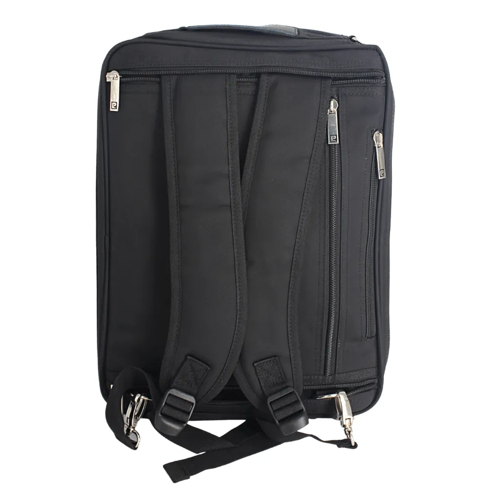 15" Laptop Bag & Adjustable Backpack with Multiple Pockets, Black