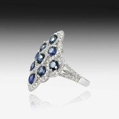 18kt White Gold Sapphire and Diamond ring