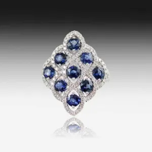 18kt White Gold Sapphire and Diamond ring