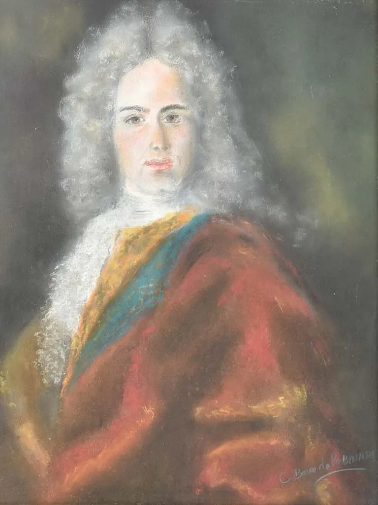 18th century Pastel portrait of a gentleman - C. Baure de la bastide - 19¾" x 17¾"