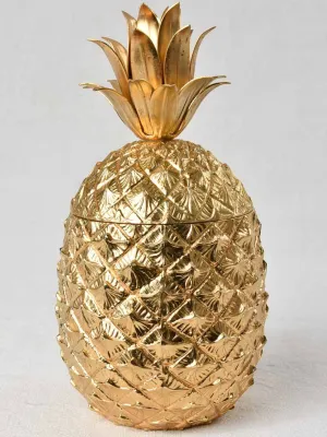 1970s Mauro Manetti Italian ice bucket - gold pineapple 10¾"