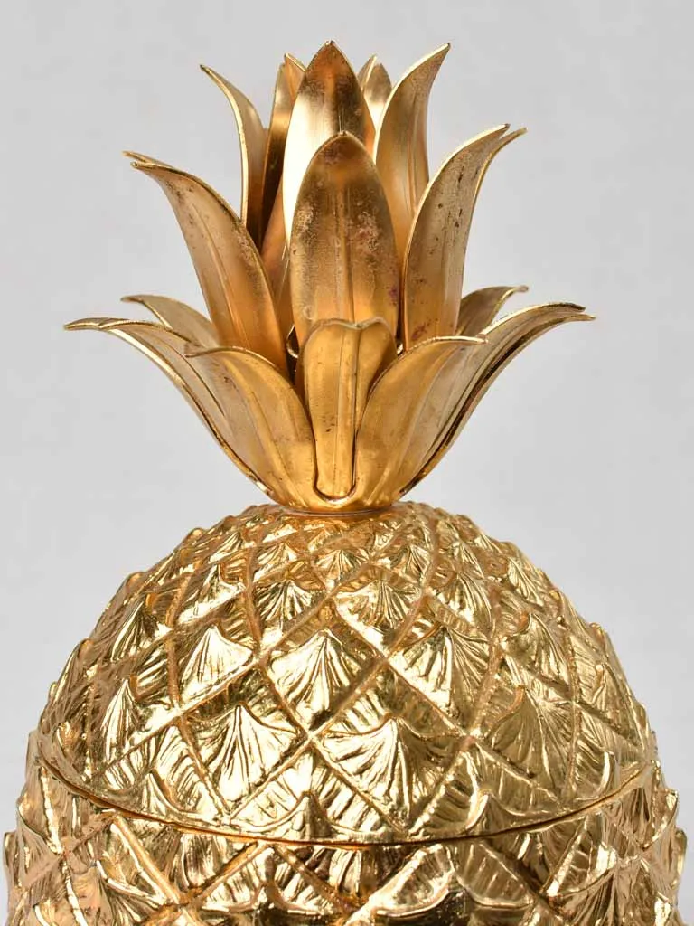 1970s Mauro Manetti Italian ice bucket - gold pineapple 10¾"