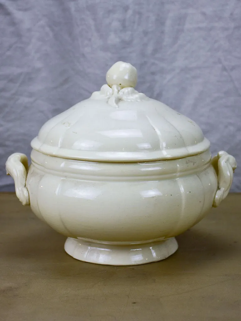 19th Century Digoin soup tureen - cream