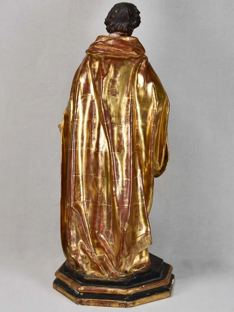 19th century religious statue of Saint Joseph - gilded paper mache 33½"