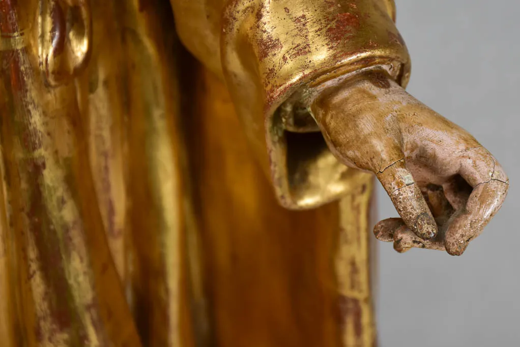 19th century religious statue of Saint Joseph - gilded paper mache 33½"