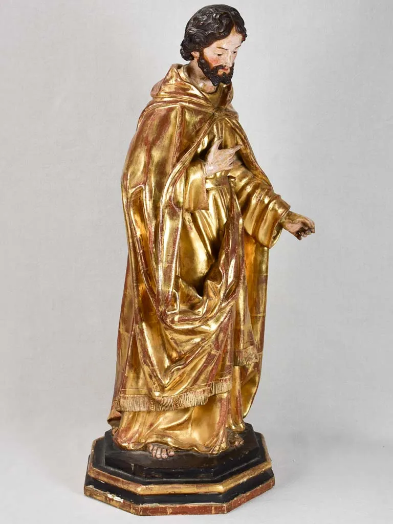 19th century religious statue of Saint Joseph - gilded paper mache 33½"