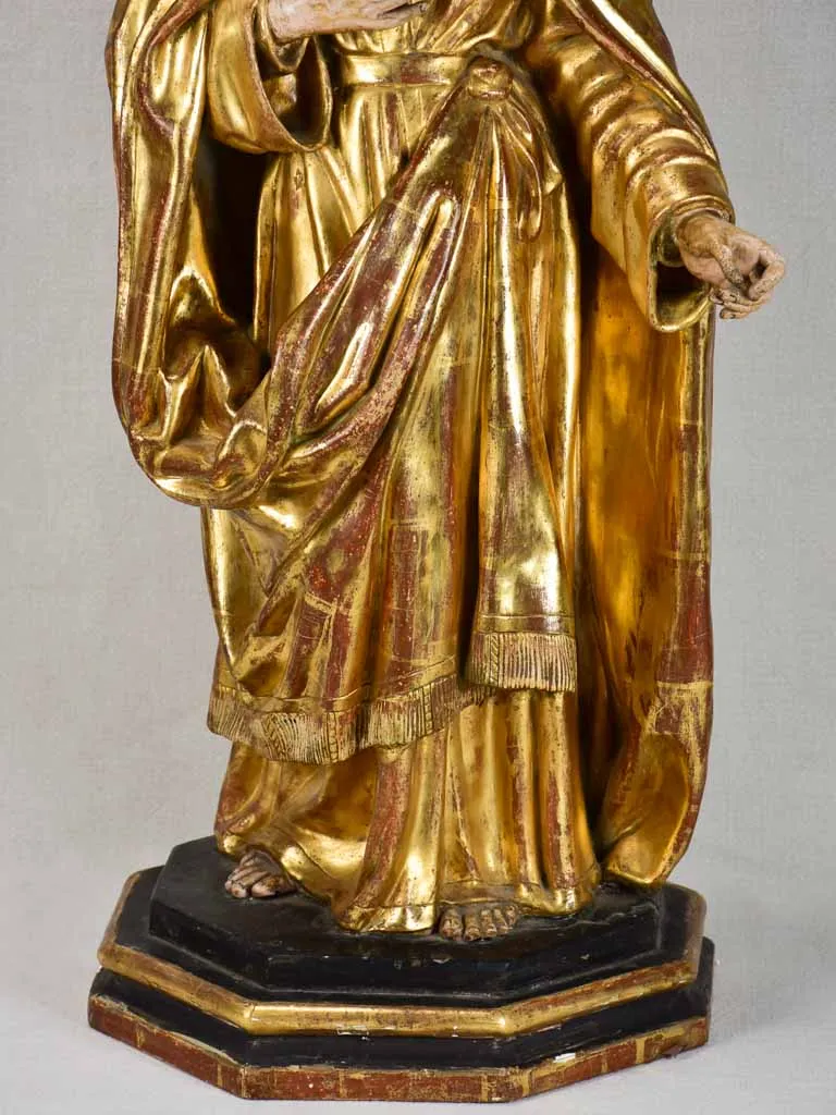 19th century religious statue of Saint Joseph - gilded paper mache 33½"