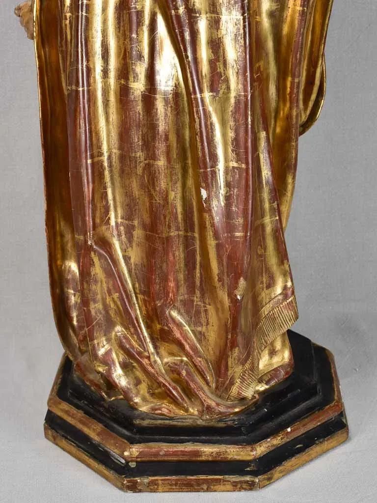 19th century religious statue of Saint Joseph - gilded paper mache 33½"