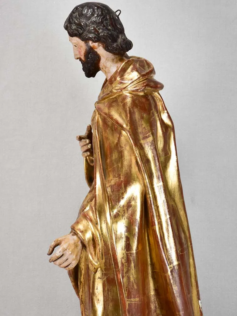 19th century religious statue of Saint Joseph - gilded paper mache 33½"