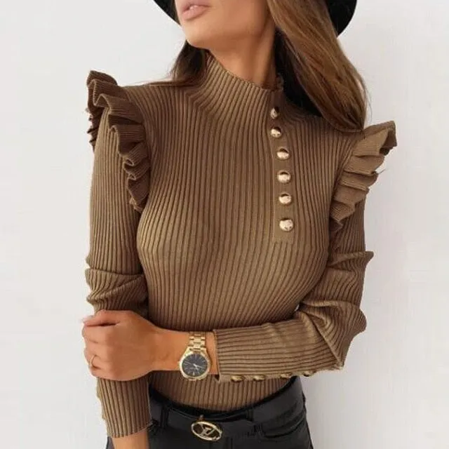 2021 Fashion Autumn Butterfly Long Sleeve Blouse Elegant Sizes S - 2XL