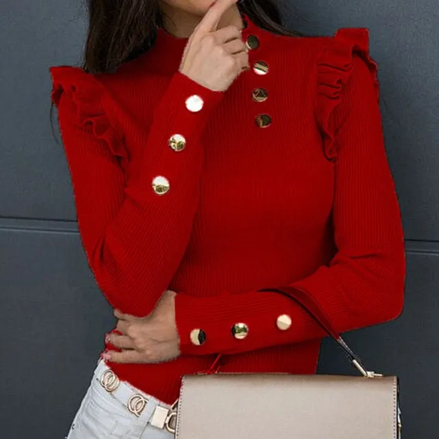 2021 Fashion Autumn Butterfly Long Sleeve Blouse Elegant Sizes S - 2XL