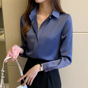 2021 New!!! Women's Silk Shirts Long Sleeve Sizes S - 2XL