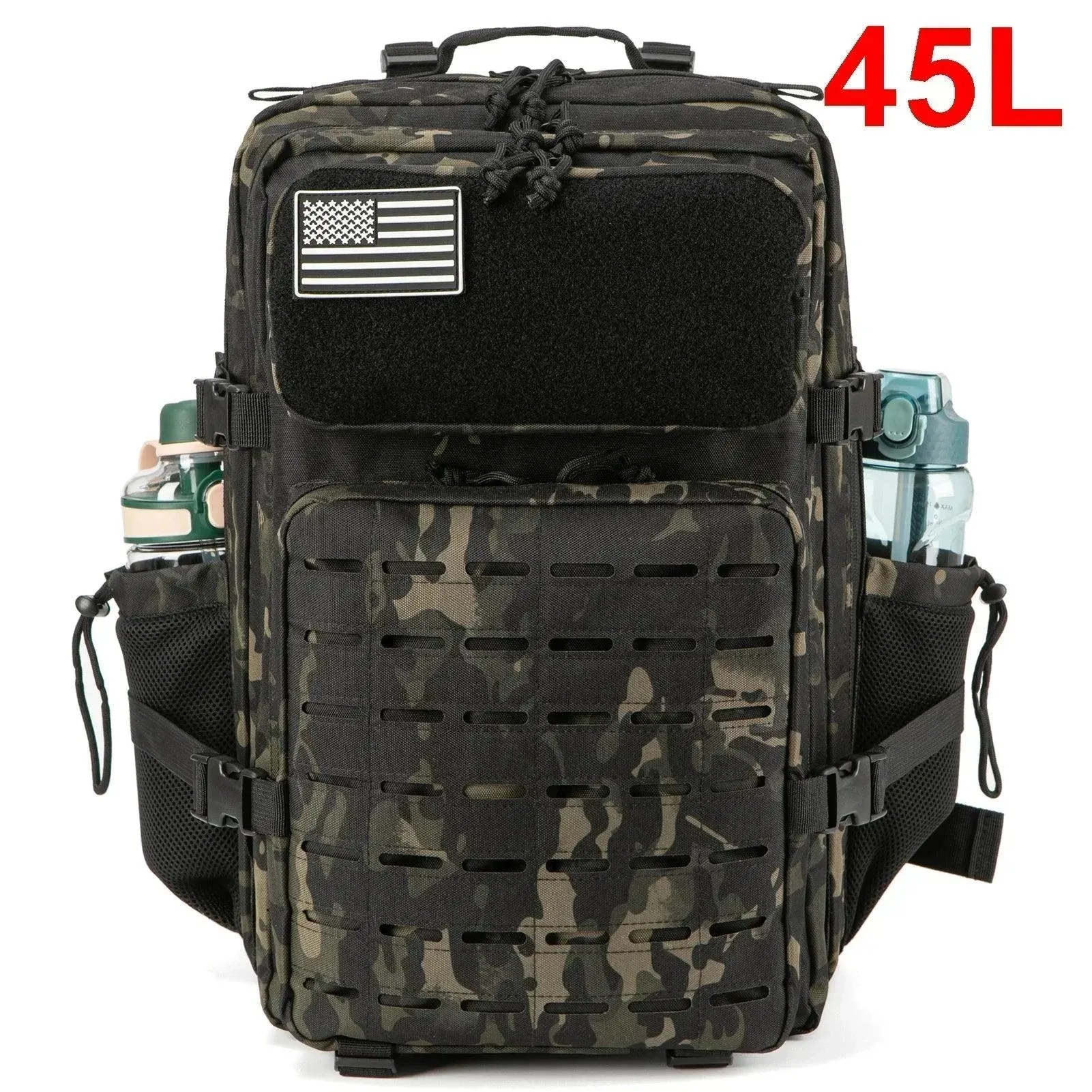 25L/45L Tactical Outdoor Backpack for Men and Women - School Rucksack- Hiking backpack with Bottle Holder