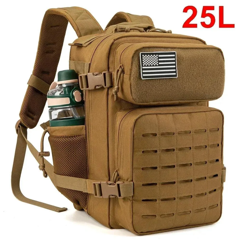 25L/45L Tactical Outdoor Backpack for Men and Women - School Rucksack- Hiking backpack with Bottle Holder