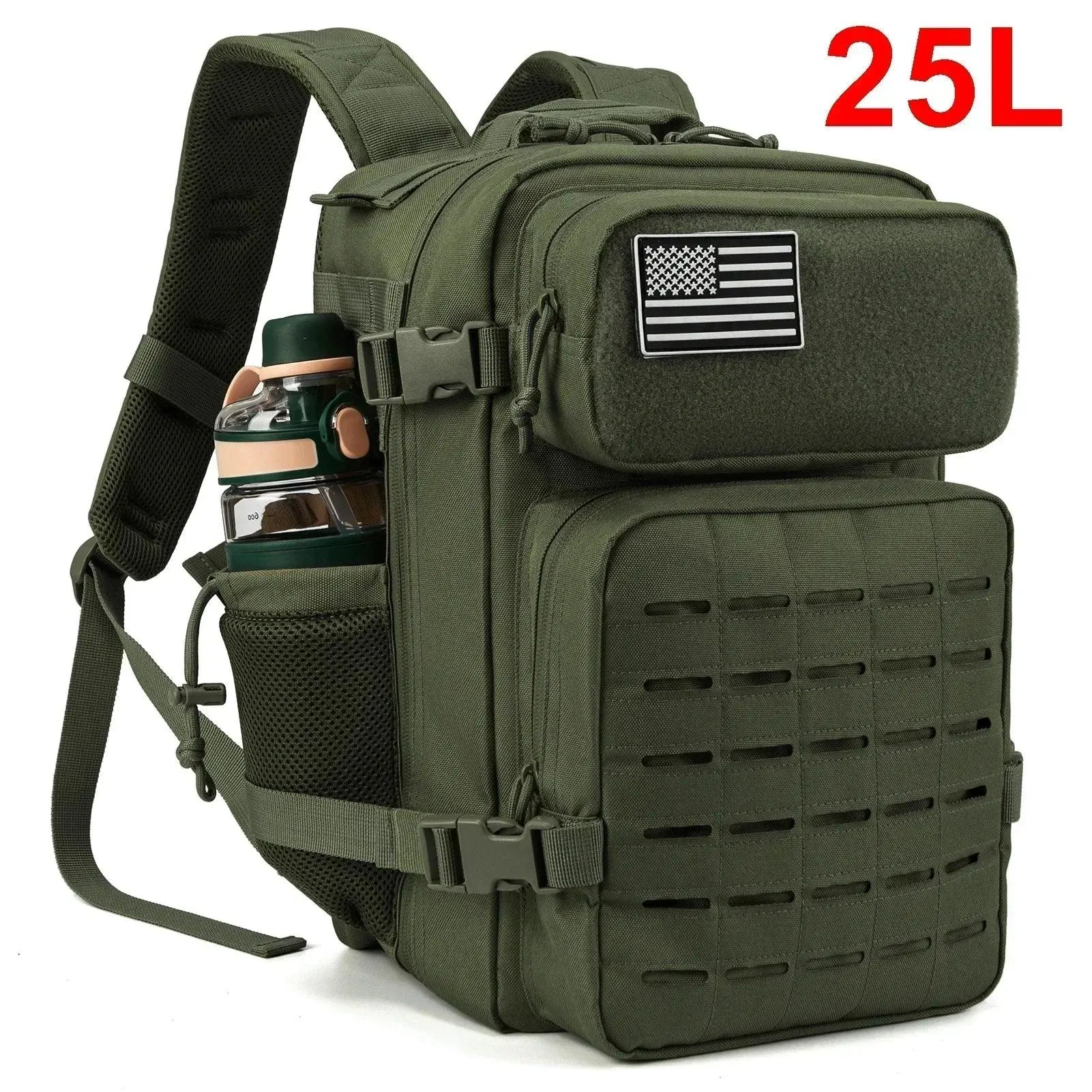 25L/45L Tactical Outdoor Backpack for Men and Women - School Rucksack- Hiking backpack with Bottle Holder