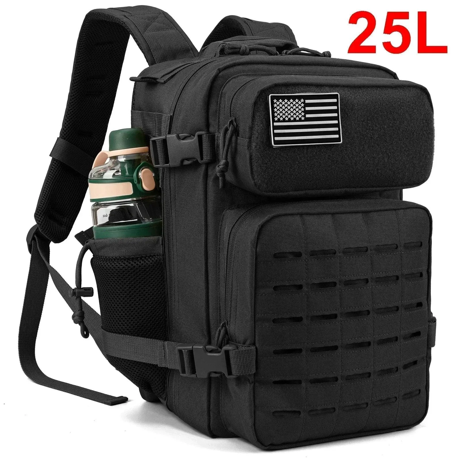 25L/45L Tactical Outdoor Backpack for Men and Women - School Rucksack- Hiking backpack with Bottle Holder