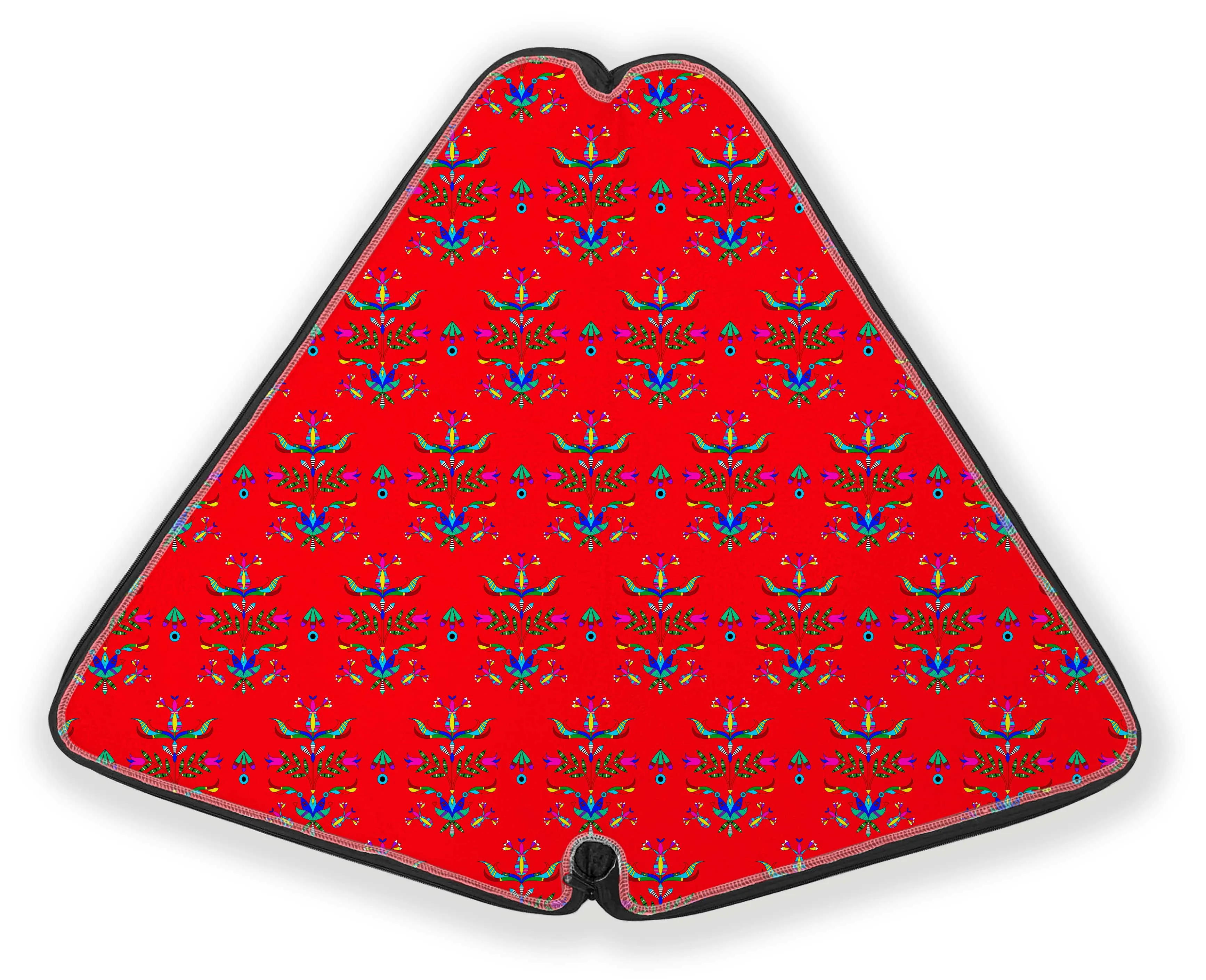 27 Inch Fan Case - Dakota Damask Red