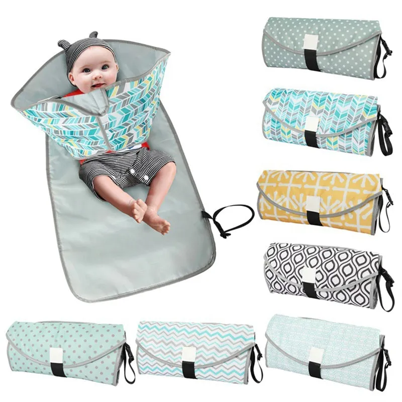 3 In 1 Baby Diaper Changing Mat Multifunctional Infant Urine Mat Nappy Change Pad Diaper Cover Mat Travel Nappy Bag