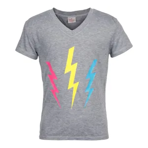 3 Neon Bolts V-neck Tee