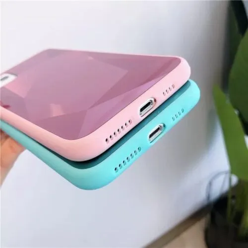 3D Diamond  Mirror Glass Case For iPhone XSMax