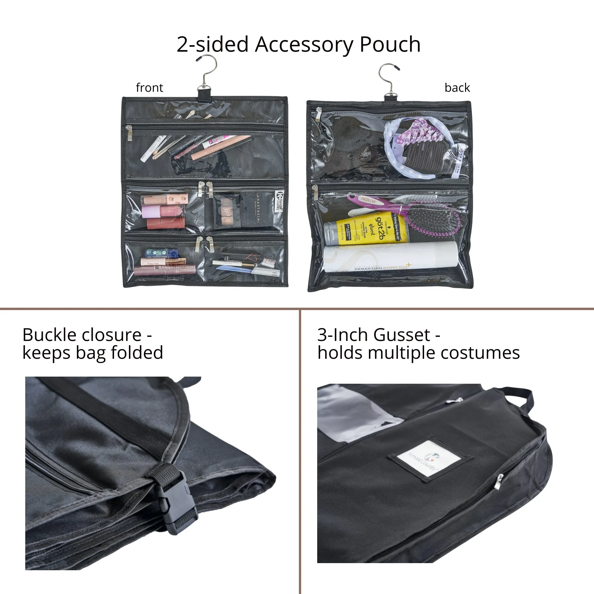 52" Waterproof Garment Bag with Accessory Bag - Raven Black