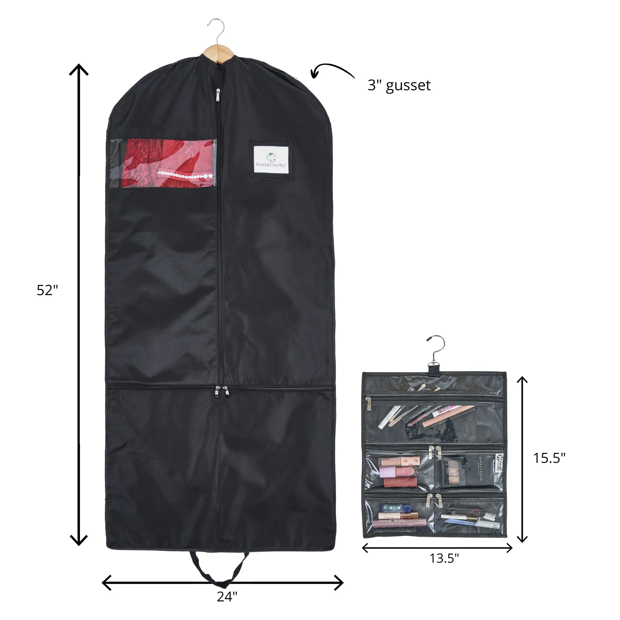 52" Waterproof Garment Bag with Accessory Bag - Raven Black