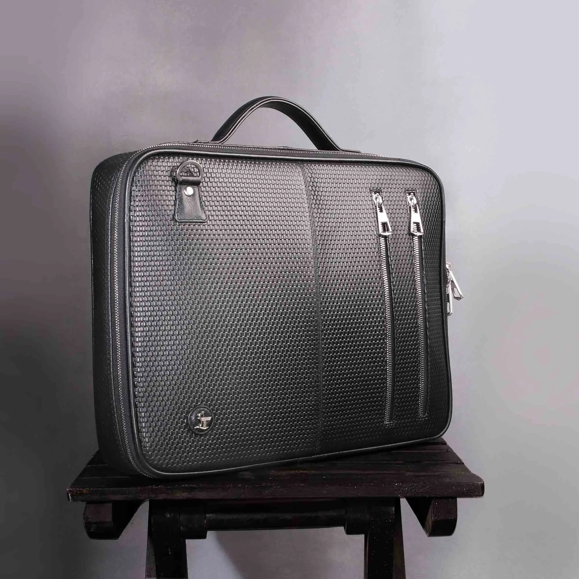 Accord | Leather Portfolio Bag | 100% Genuine Leather | For Office Use | Colour - Black & Brown