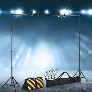 Adjustable Backdrop Stand Kit, Tripod, Metal Frame - 15PC Lightsnap