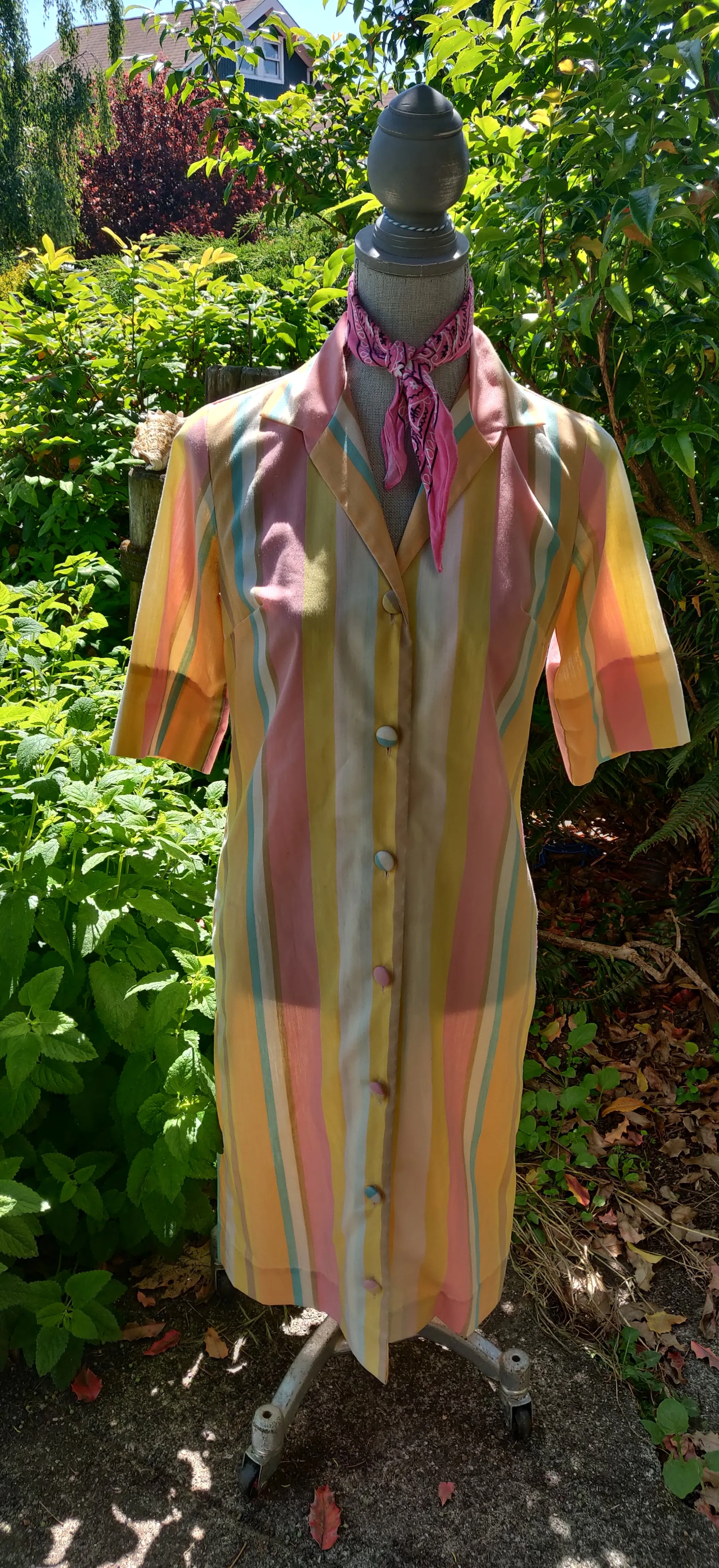 Adorable 1960s striped pastel dress