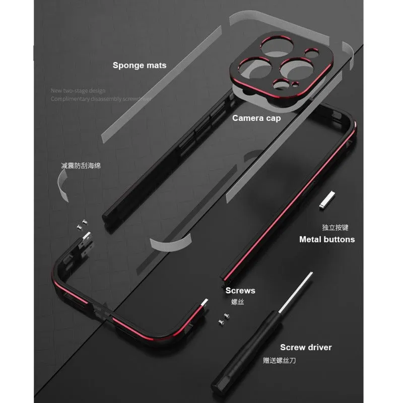 Aluminum Frame Metal Bumper Phone Case For iPhone