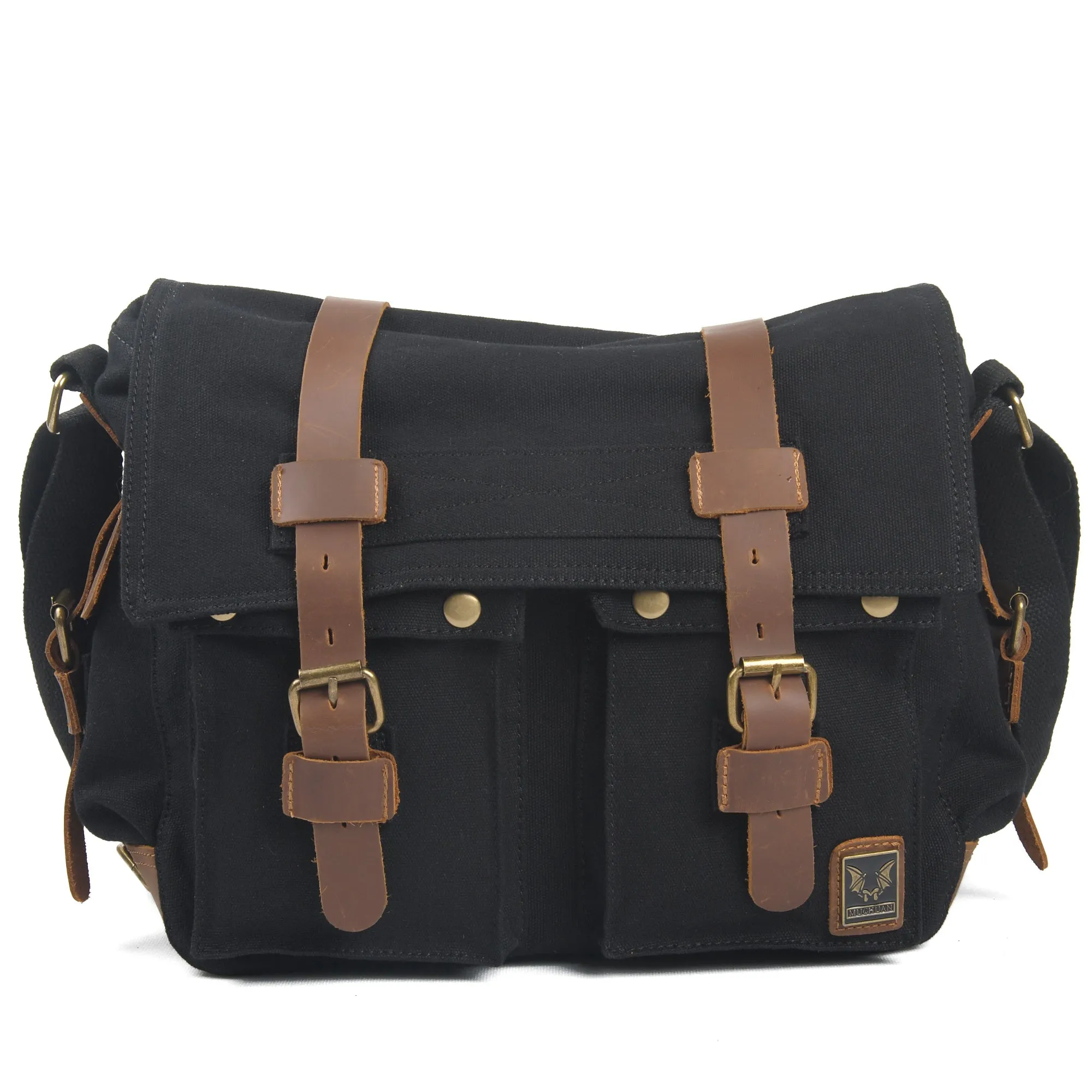 Arxus  15.6"-17.3" Men's Messenger Bag Vintage Canvas Leather Military Shoulder Laptop Bag