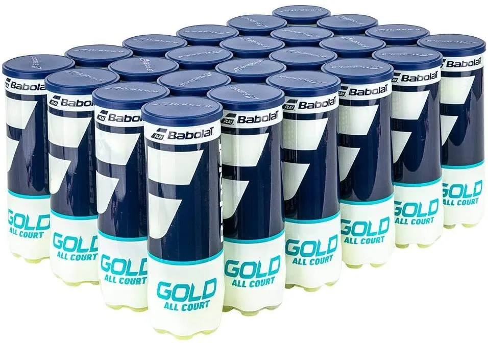 Babolat Gold All Court Tennis balls case of 24 - 3 Ball Tubes (72 balls)