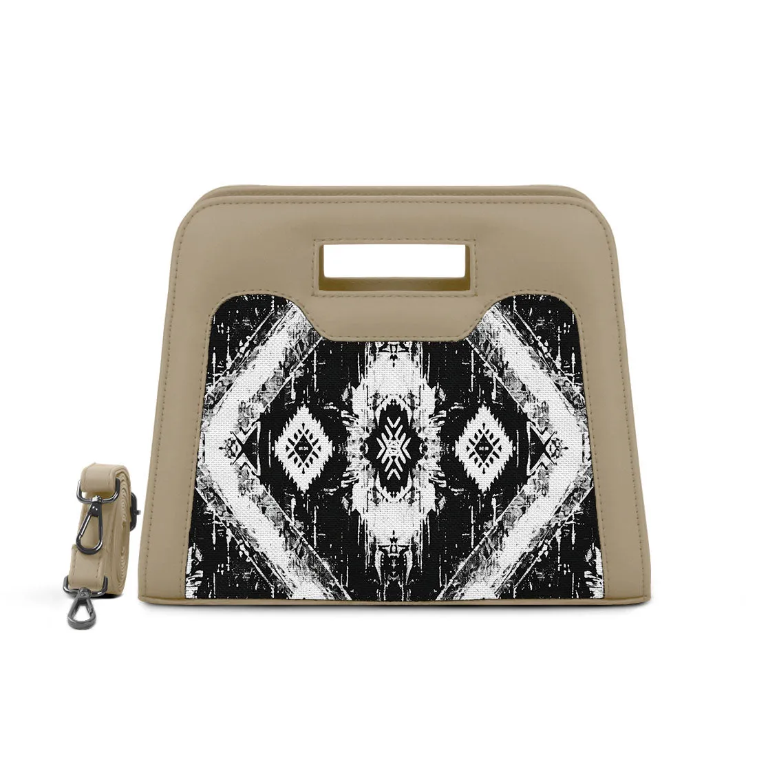 Beige Chic Peek Handbag Ethnic Ikat