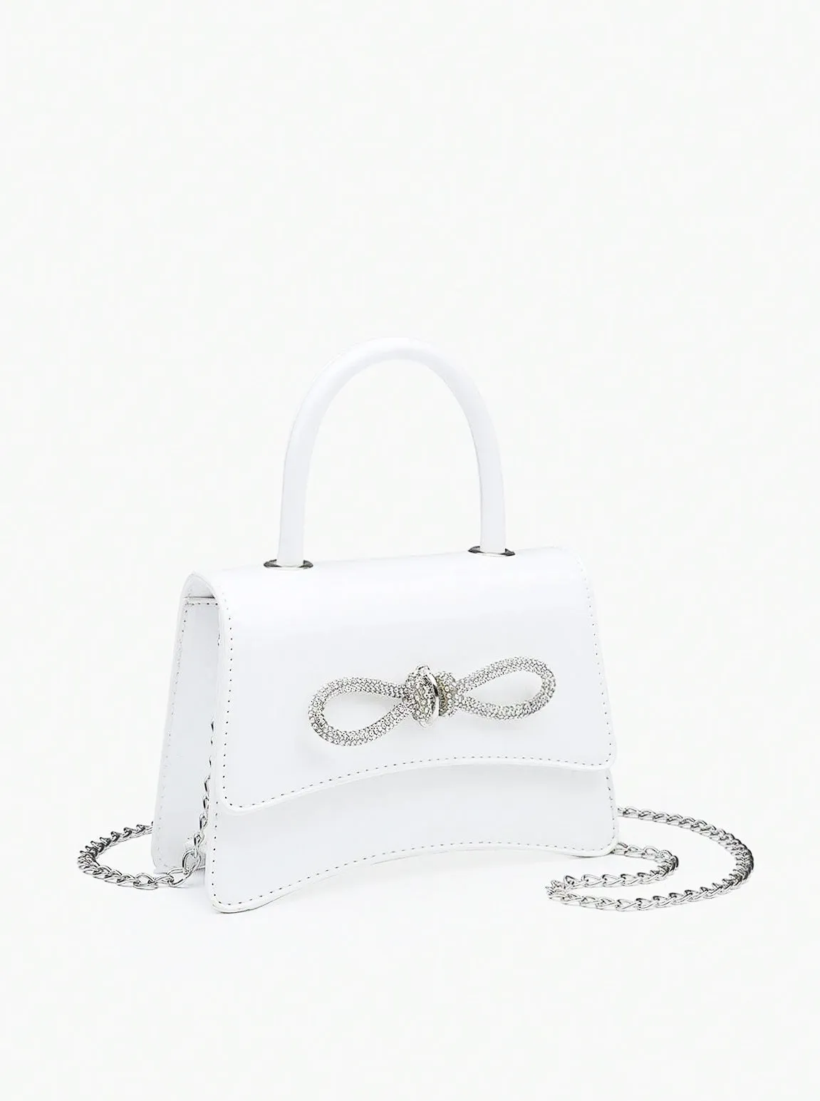 Billie Mini Bow Bag Patent White