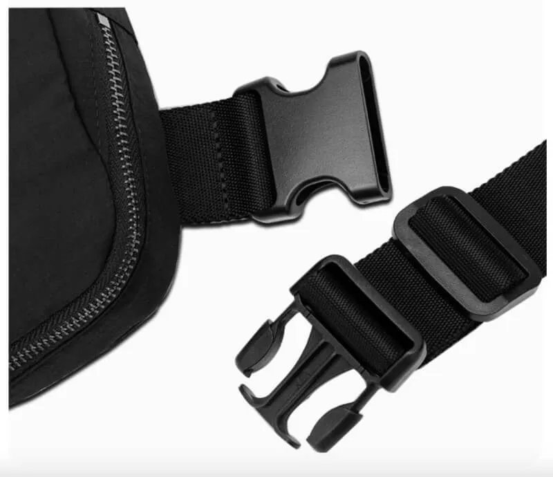 Black Crossbody Belt Bag for Running, Hiking and Travel