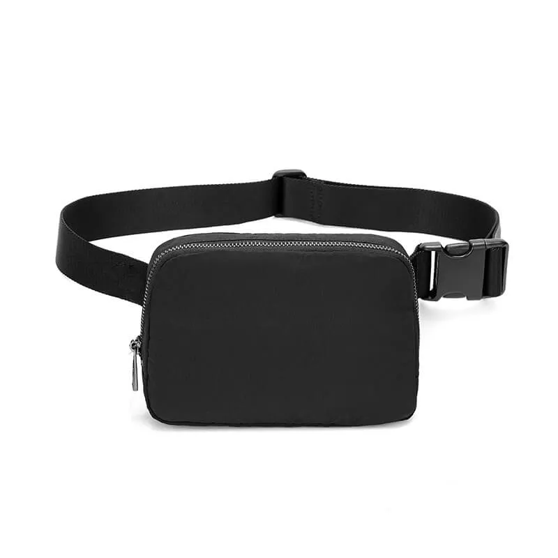 Black Crossbody Belt Bag for Running, Hiking and Travel