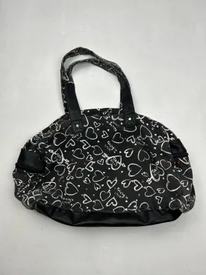 Black graphic print uni shoulder bag