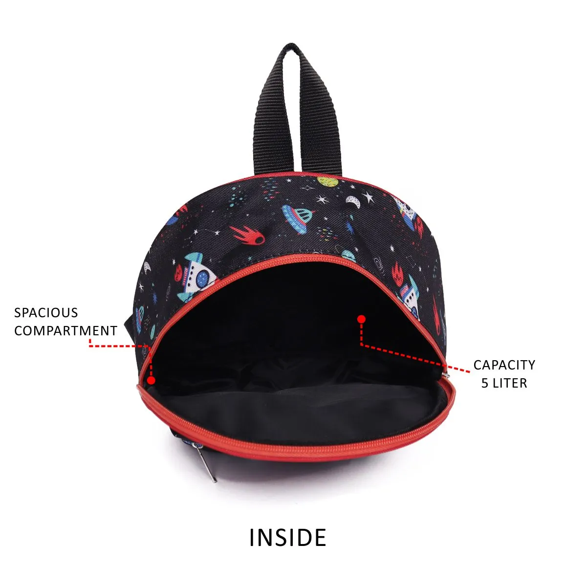 Black Space Print Backpack / Kids Backpack