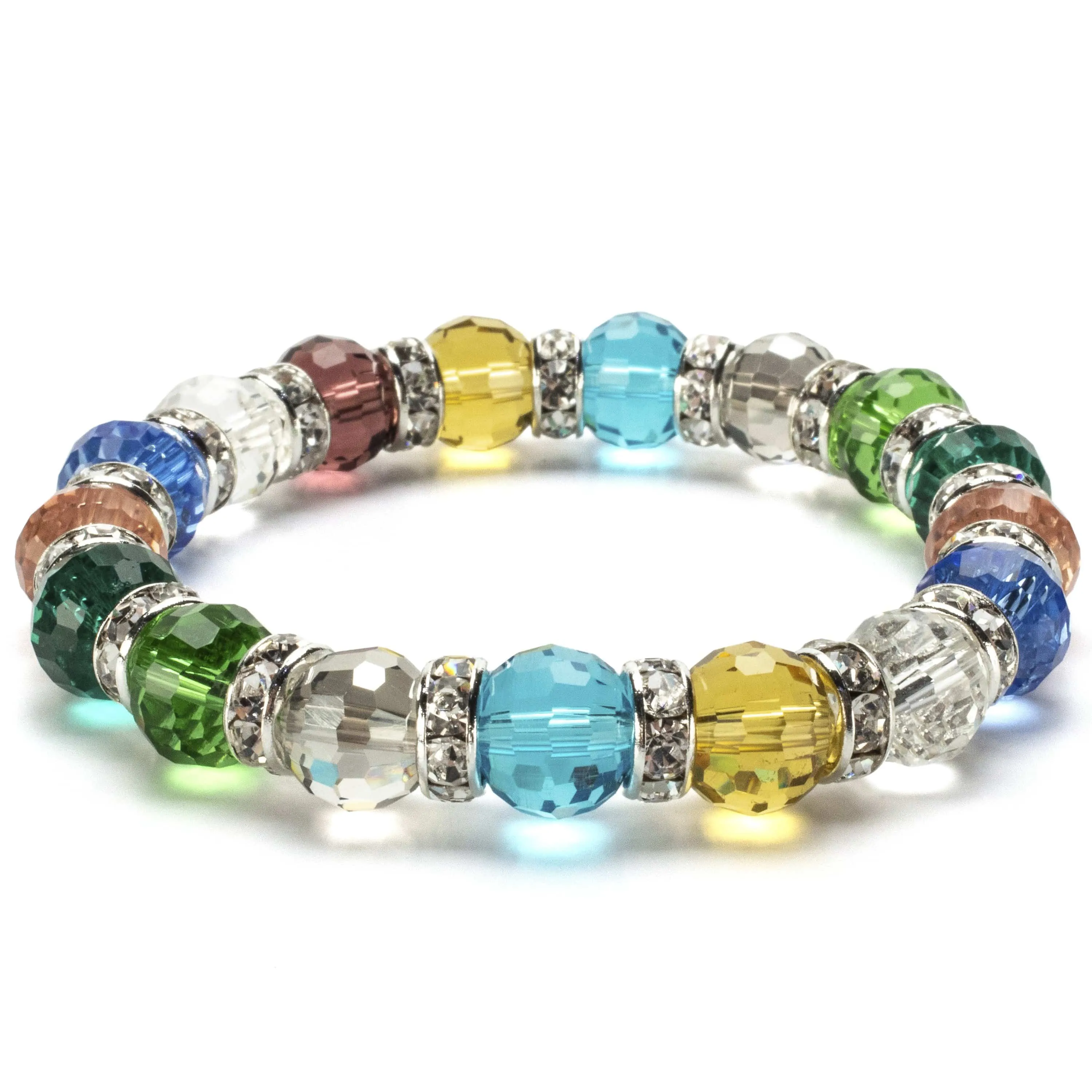 BLUE-BGG-31 - Gorgeous Glass Bracelet - Multicolored