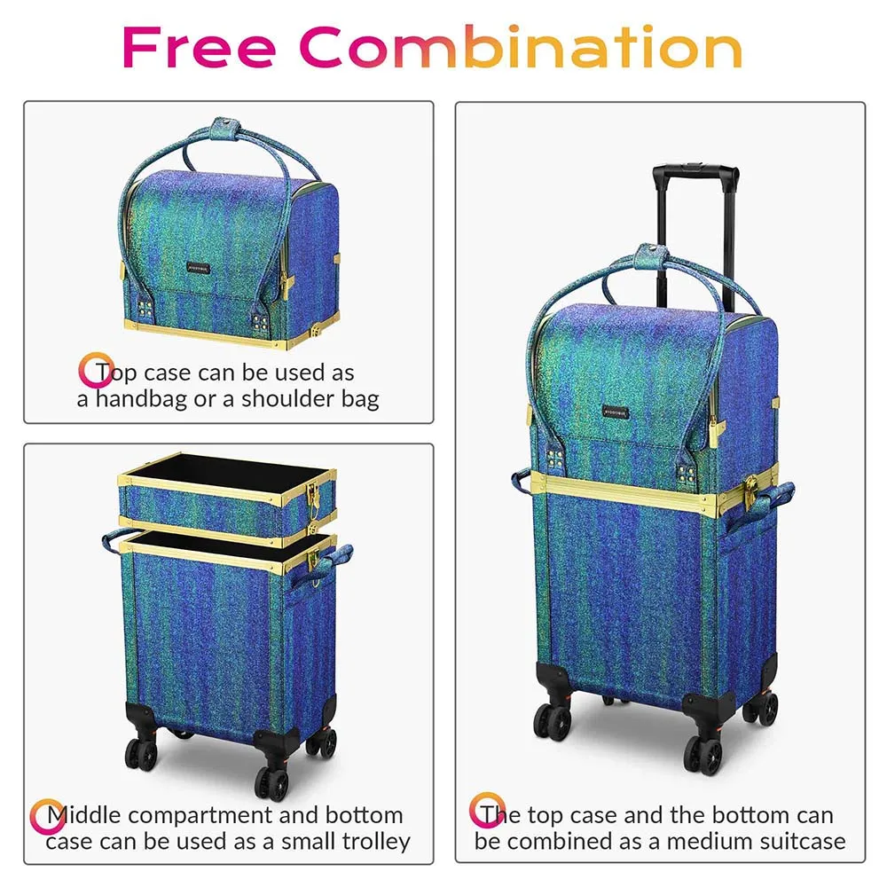 Byootique Explore 3in1 Rolling Makeup Artist Trolley Case