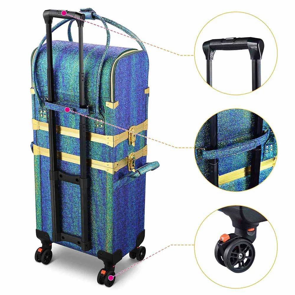 Byootique Explore 3in1 Rolling Makeup Artist Trolley Case