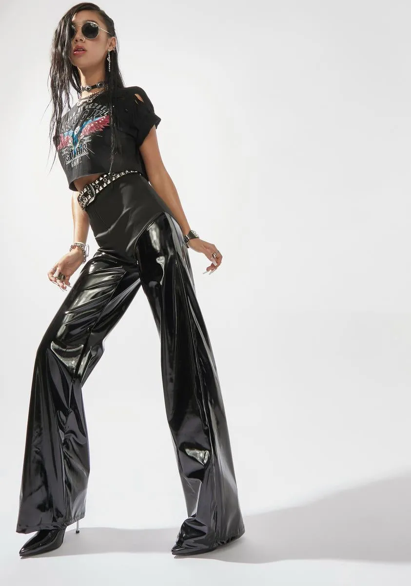 Camera Chic Patent Flares