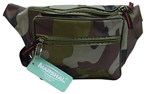 Camo nylon waist fanny pack belt bag pouch travel hiking camping hip purse men women (camo)