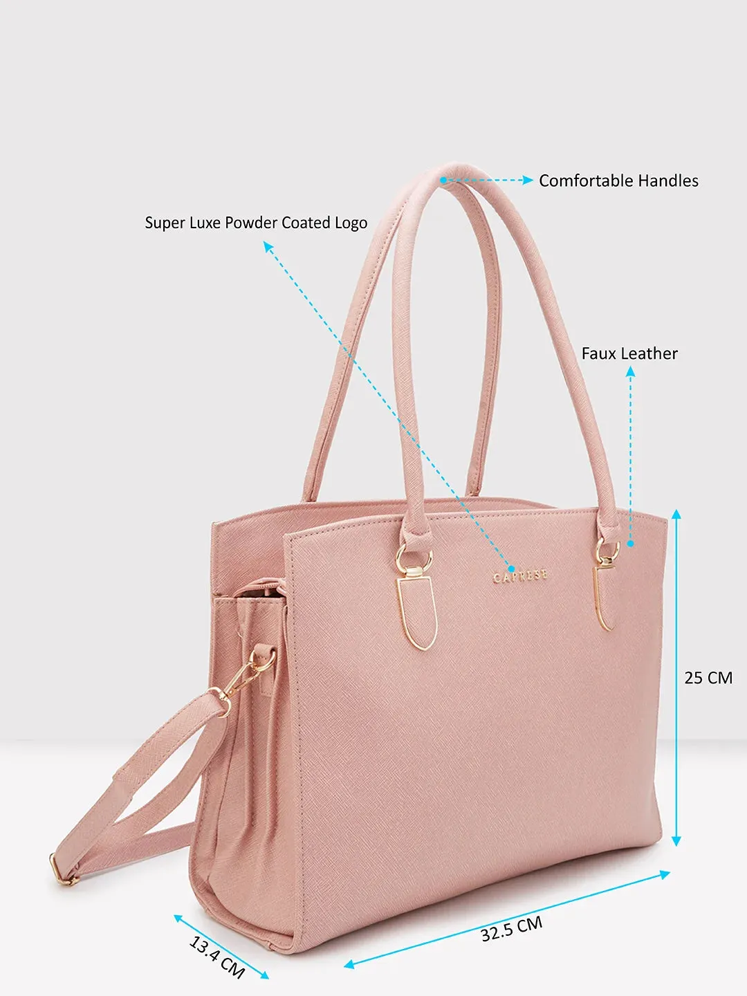 Caprese Demi Laptop Satchel Extra Large Blush