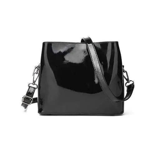 Casual Minimalist Shopping Crossbody Bag - Black